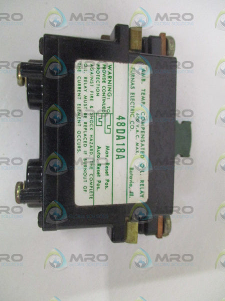 FURNAS ELECTRIC 48DA18A OVERLOAD RELAY *USED*