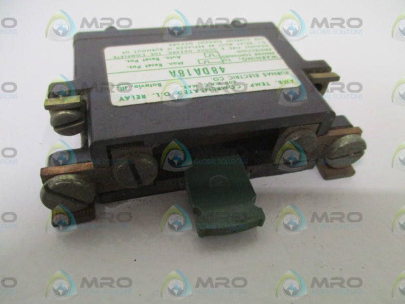 FURNAS ELECTRIC 48DA18A OVERLOAD RELAY *USED*