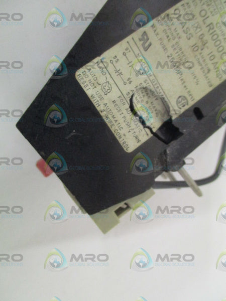 SIEMENS OLRI000CSI  OVERLOAD RELAY 6,3-10AMP (AS PICTURED) *USED*