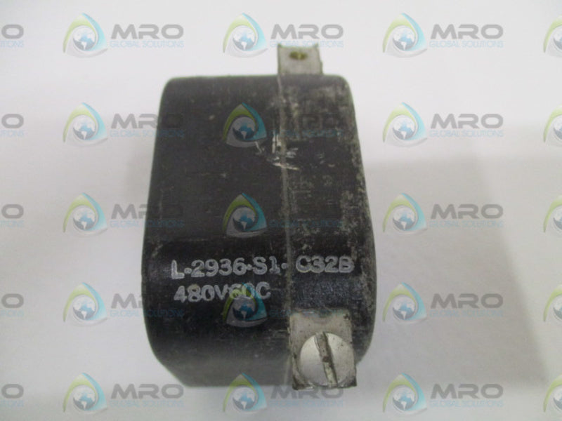 SQUARE D L-2936-S1-C32B COIL 480V *USED*