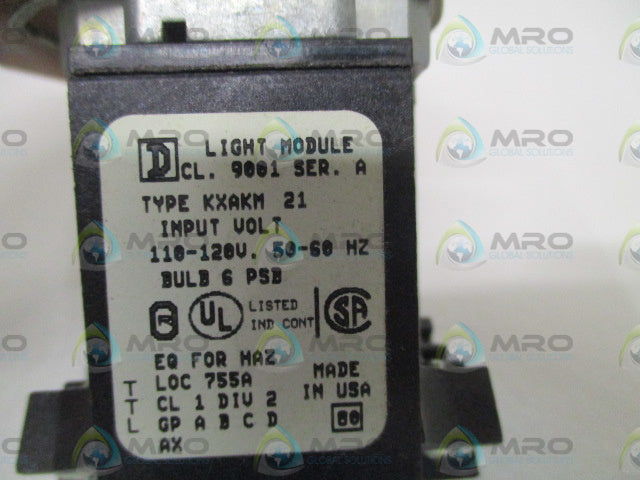 SQUARE D 9001-KXAKM -21 SER. A LIGHT MODULE (MISSING ACCESSORY) *NEW NO BOX*