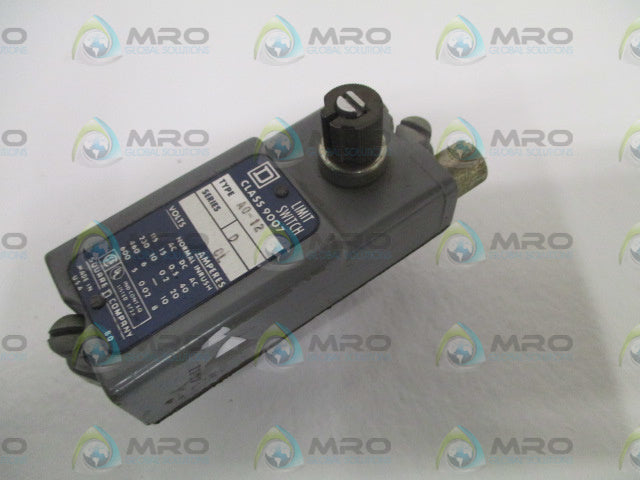 SQUARE D 9007-A0-12 SER. D LIMIT SWITCH (AS PICTURED) *USED*