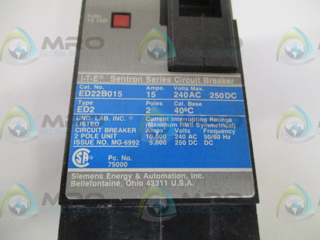 SIEMENS ED22B015 CIRCUIT BREAKER 15A *NEW IN BOX*