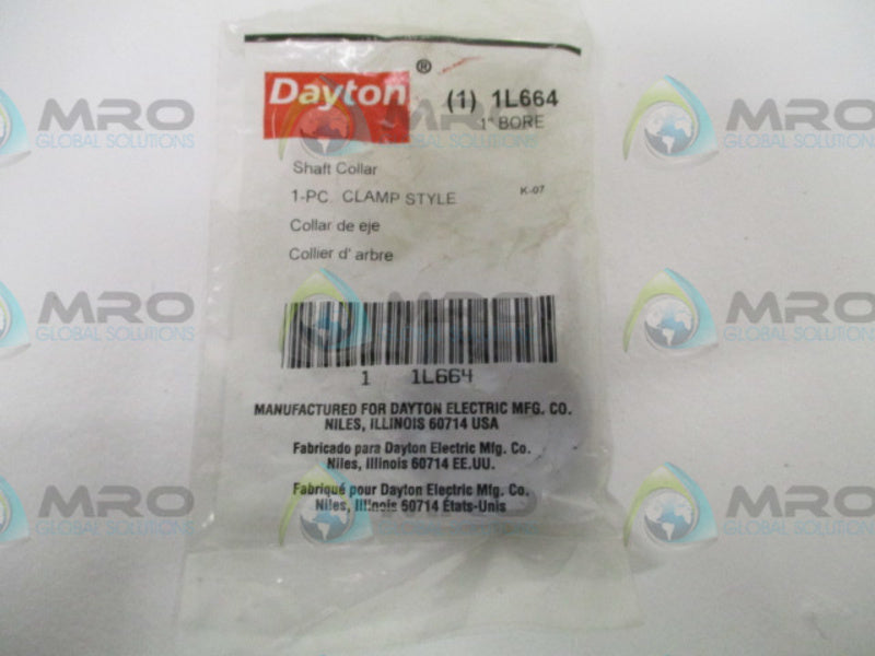 DAYTON 1L664 SHAFT COLLAR 1" * NEW IN FACTORY BAG *