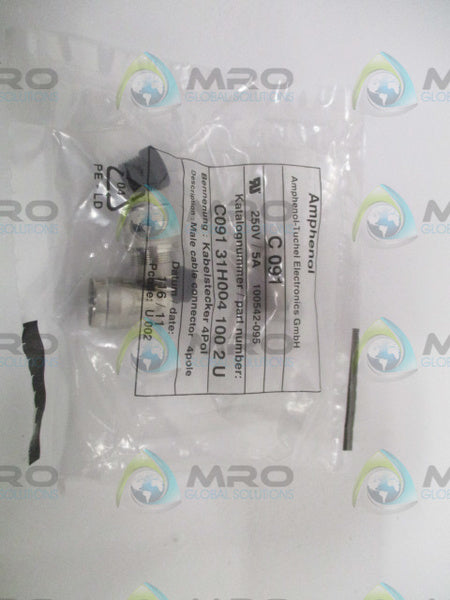 AMPHENOL C09131H0041002U MALE CABLE CONNECTOR * NEW IN FACTORY BAG *