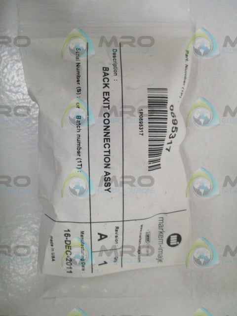 MARKEM-IMAJE 0695317 BACK EXIT CONNECTORY ASSY. *NEW IN FACTORY BAG*