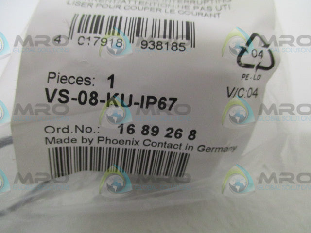 PHOENIX CONTACT VS-08-KU-IP67 COUPLING COVER GRAY *NEW IN FACTORY BAG*