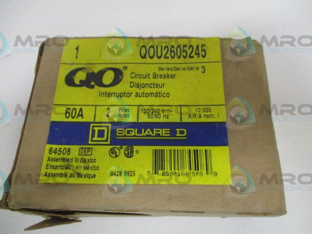 SQUARE D QOU2605245 CIRCUIT BREAKER 60A (MISSING ACCESSORIES) *NEW IN BOX*