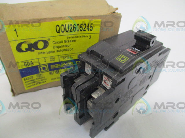 SQUARE D QOU2605245 CIRCUIT BREAKER 60A (MISSING ACCESSORIES) *NEW IN BOX*