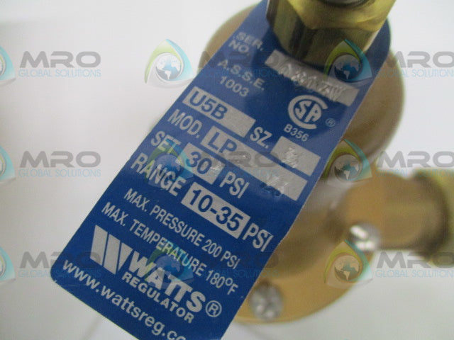 WATTS 0059845 3/4 U5B-LP-Z3 WATER PRESSURE REDUCING VALVE *NEW IN BOX *