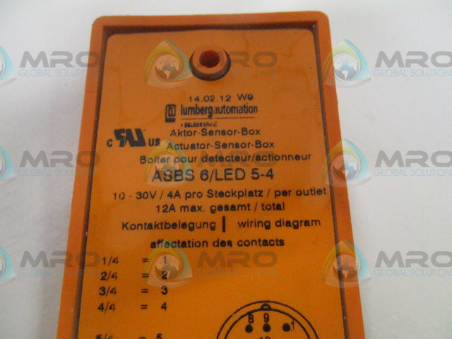 LUMBERG ASBS 6/LED 5-4 ACTUATOR SENSOR BOX *NEW NO BOX*