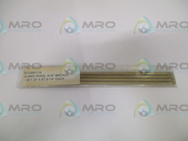 INDUSTRIAL MRO RODBR3/16 GUARD RODS 9-1/4" (PKG OF 4) *NEW IN FACTORY BAG*