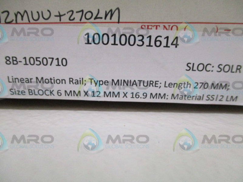 THK 2SRS12MUU+270LM LINEAR MOTION RAIL *FACTORY SEALED*