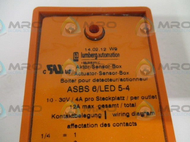 LUMBERG ASBS 6/LED 5-4 ACTUATOR SENSOR BOX *NEW IN BOX*