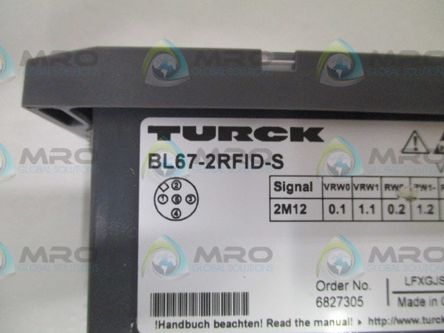 TURCK BL67-2RFID-S EXTENSION MODULE *USED*