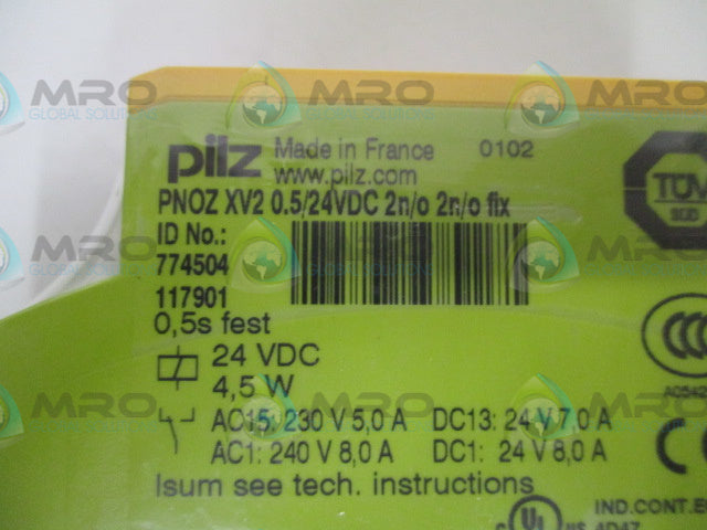 PILZ PNOZXV20.5/24VDC2n/o2n/ofix 774504 SAFETY RELAY *NEW IN ORIGINAL PACKAGE*