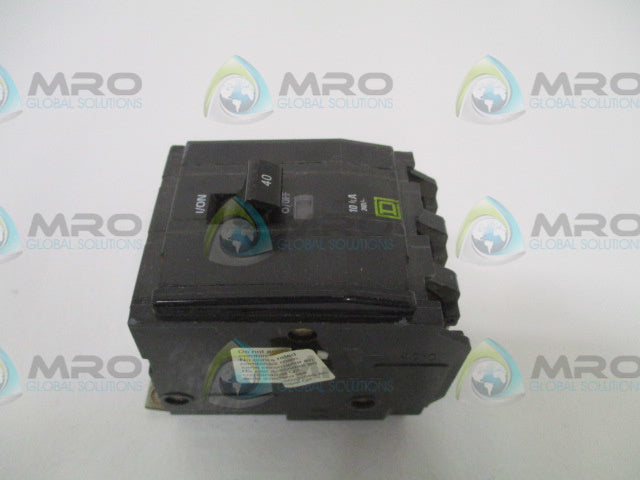 SQUARE D QOB340 CIRCUIT BREAKER 40A *USED*
