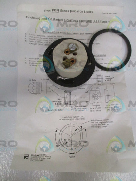PYLE-NATIONAL P0N-5 LIGHTING FIXTURE ASSEMBLY *NEW NO BOX*