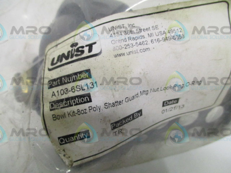 UNIST A103-6SL131 BOWL KIT 8OX POLY *NEW IN FACTORY BAG*