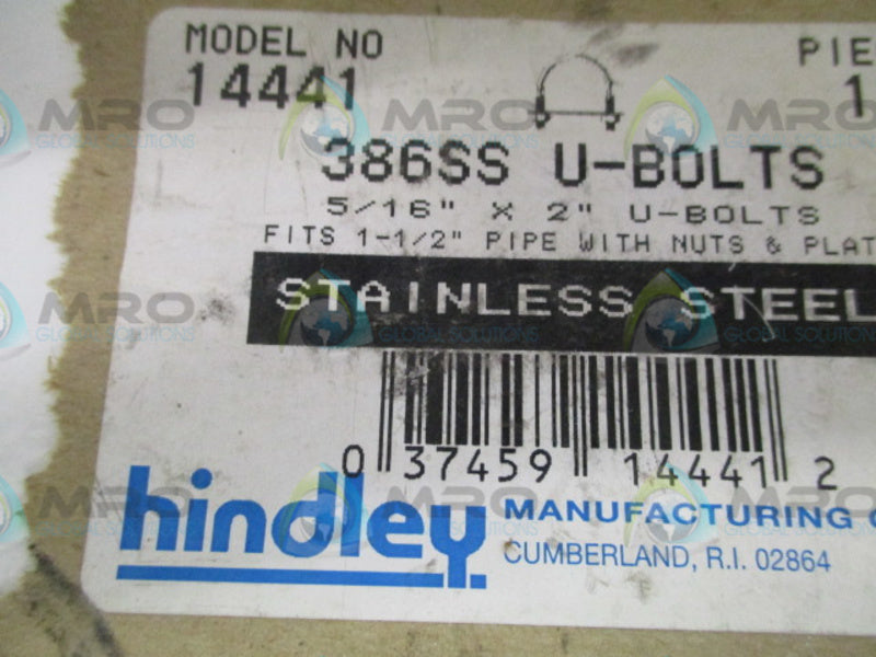 HINDLEY 14441 U-BOLTS 5/18"X2" *NEW NO BOX*