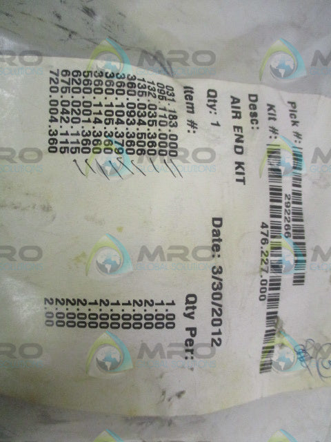 SANDPIPER 476.227.000 REPAIR KIT *NEW IN FACTORY BAG*