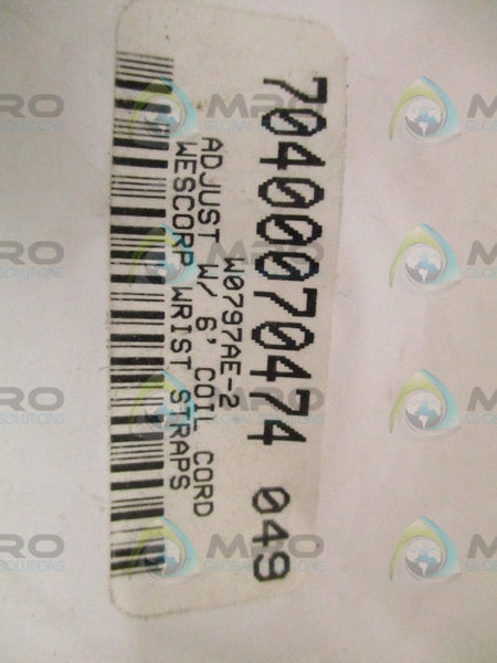 WESCORP W0797AE-2 WRIST STRAP W/ 6' COIL CORD *NEW NO BOX*