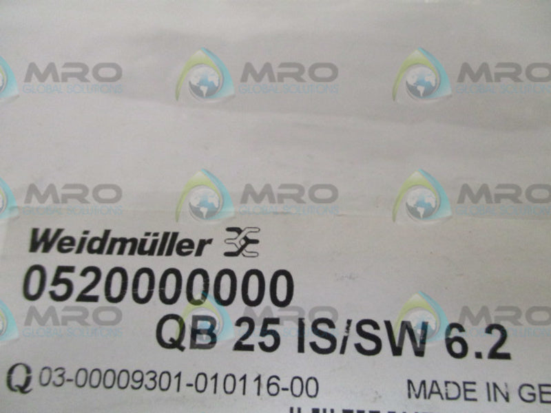 WEIDMULLER 0520000000 CONNECTOR QB25IS/SW6.2 * NEW NO BOX