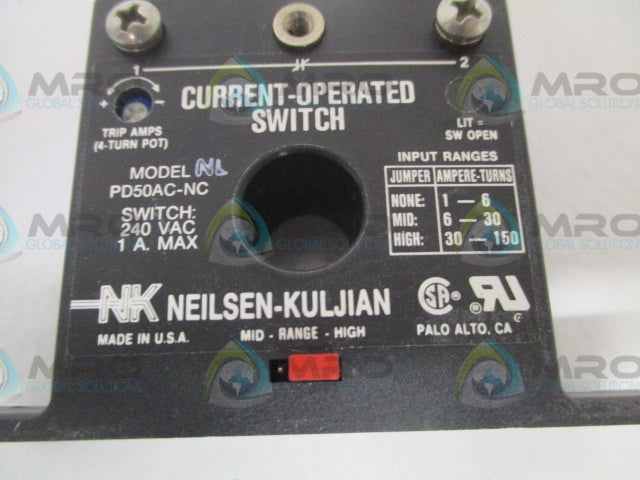 NEILSEN-KULJIAN NL-PD50AC-NC CURRENT-OPERATED SWITCH  *NEW NO BOX*