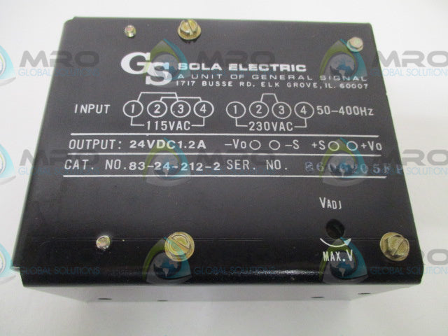 SOLA 83-24-212-2 POWER SUPPLYU 24V *NEW IN BOX*