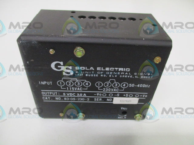 SOLA 83-05-230-2 POWER SUPPLY 5VDC *NEW NO BOX*