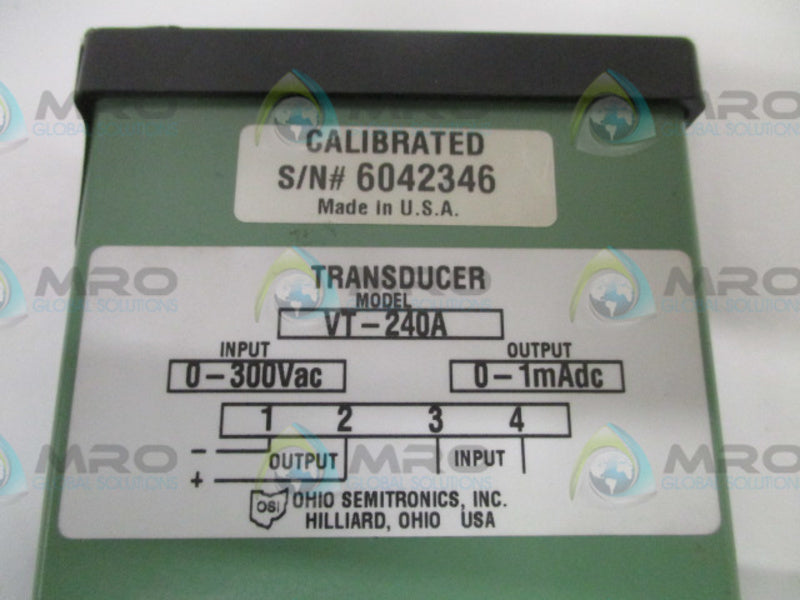 OHIO ELECTRONICS VT-240A TRANSDUCER 0-300VAC *NEW NO BOX*