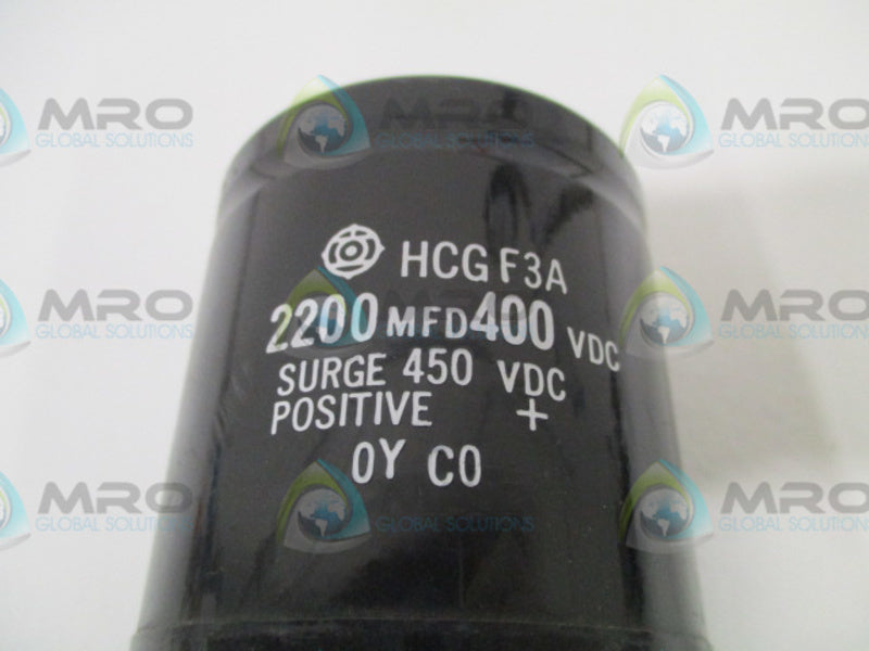 GENERAL ELECTRIC HCGF3A CAPACITOR 2200MFD 400VDC *NEW NO BOX*