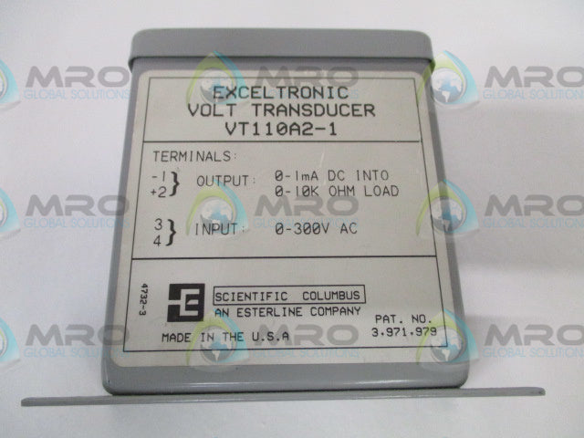 SCIENTIFIC COLUMBUS EXCELTRONIC VT110A2-1 VOLT TRANSDUCER 0-300V *USED*