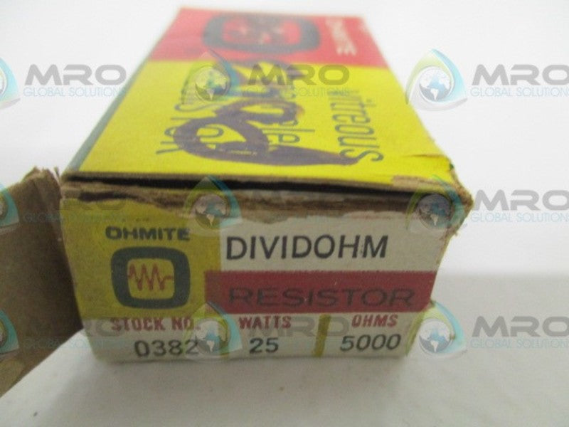 OHMITE 0382 RESISTOR 25W 5000OHMS *NEW IN BOX*