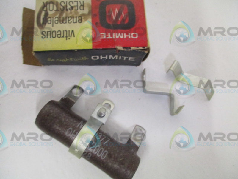 OHMITE 0377 RESISTOR 25W 2,000OHMS *NEW IN BOX*