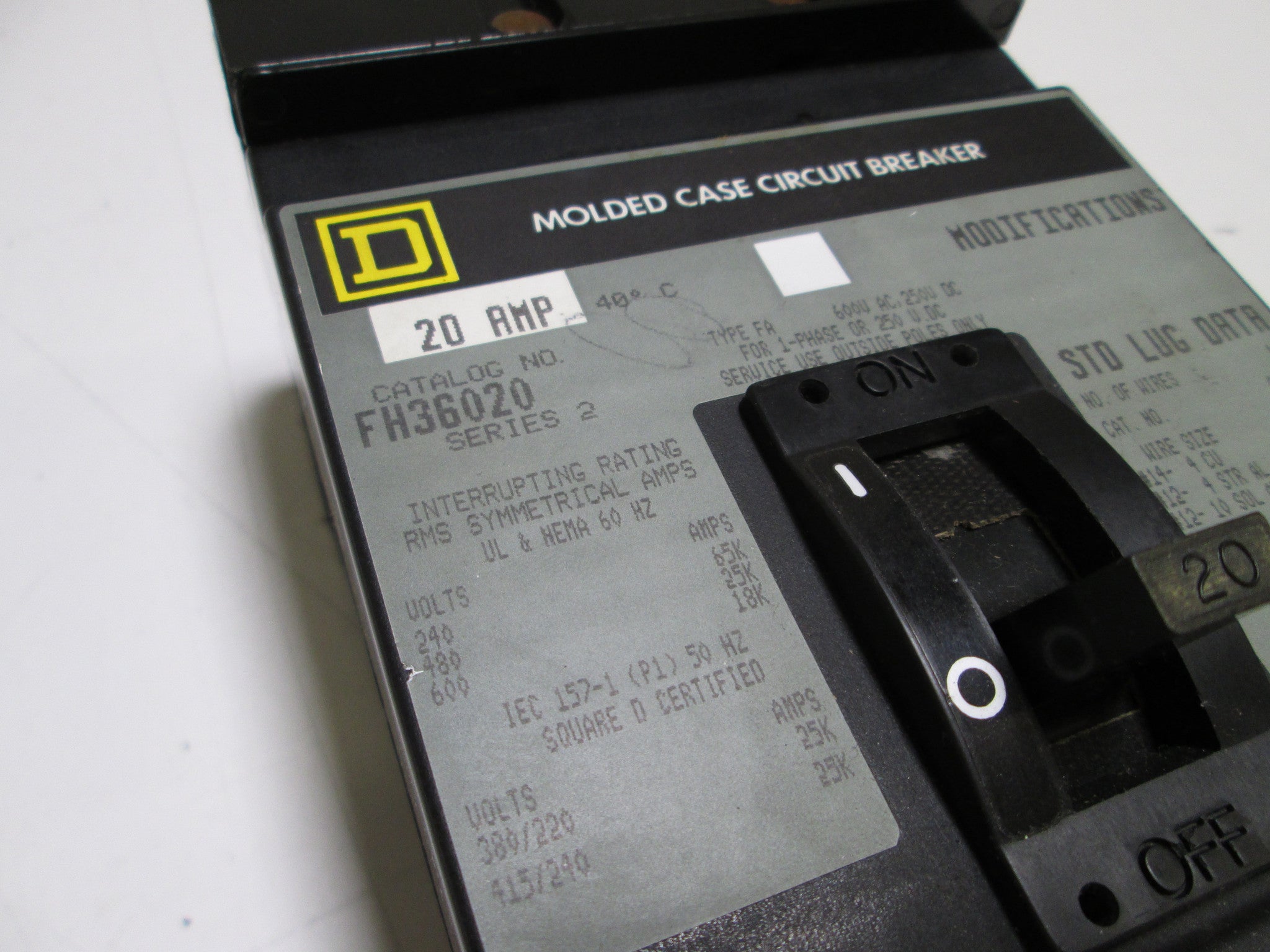 SQUARE D FH36020 *NEW NO BOX*