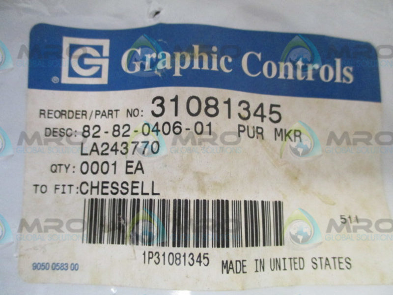 GRAPHIC CONTROLS 31081345 PURPLE MARKER *NEW IN ORIGINAL PACKAGE*