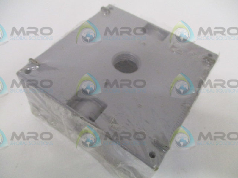 BWF TGB-5V THREE HOLE 1/2" GRAY OUTLET BOX * NEW IN ORIGINAL PACKAGE *