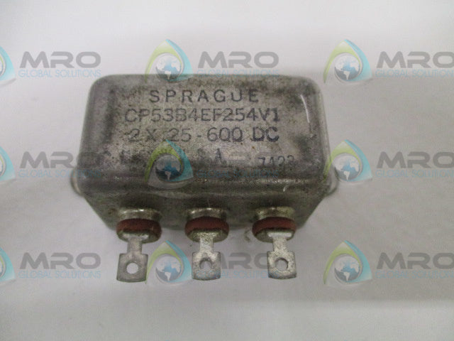 SPRAGUE CP53B4EF254V1 CAPACITOR 2X.25-600DC *NEW NO BOX*