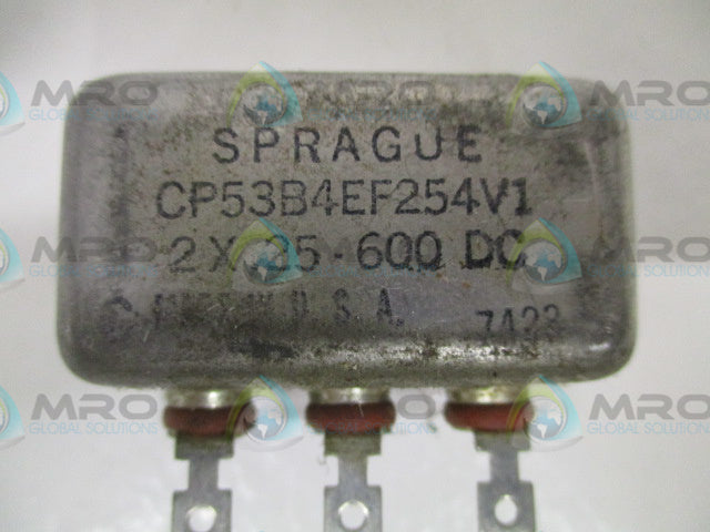 SPRAGUE CP53B4EF254V1 CAPACITOR 2X.25-600DC *NEW NO BOX*