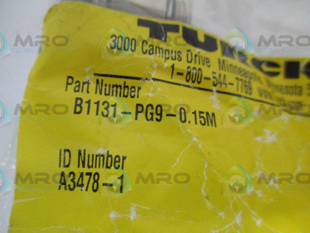 TURCK B1131-PG9-0.15M WIRING ACCESSORIES *NEW IN FACTORY BAG*