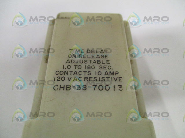 POTTER & BRUMFIELD CHB-38-70013 TIME DELAY RELAY 1.0-180 SEC 120/120V *USED*
