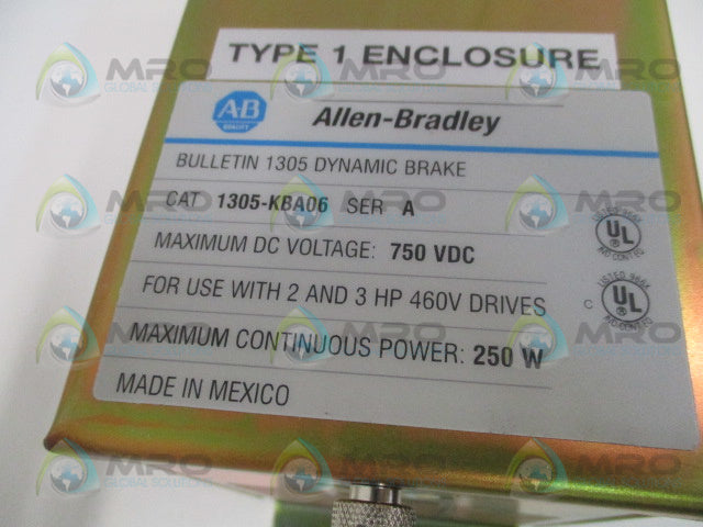 ALLEN BRADLEY 1305-KBA06 SER. A DYNAMIC BRAKE 750VDC 250W *NEW NO BOX*