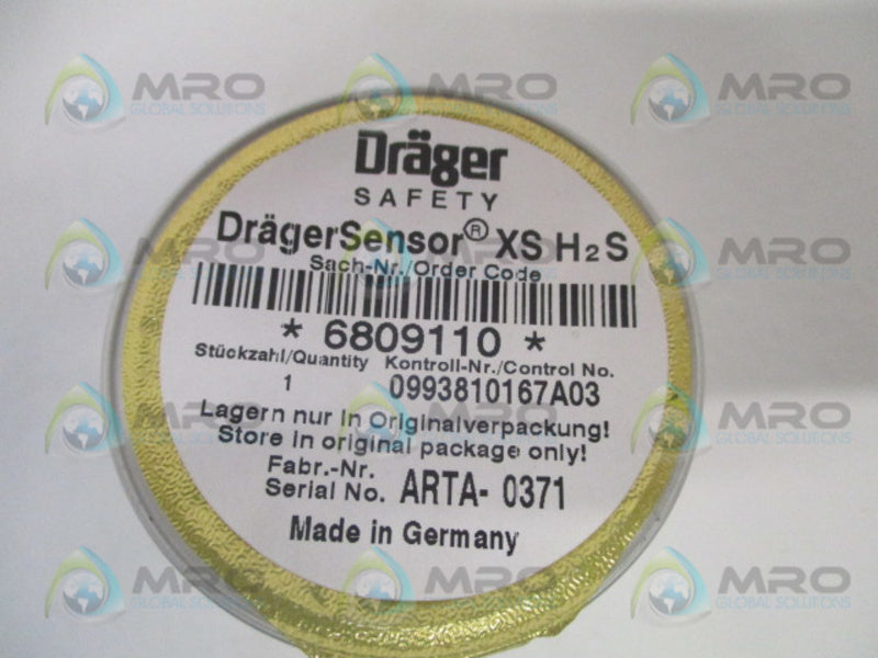 DRAGER XS 6809110 ELECTROCHEMICAL SENSOR H2S  NSMP