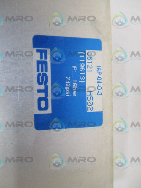 FESTO IAP-04-D-3  COVER PLATE (MISSING ACCESSORIES)  NSNP