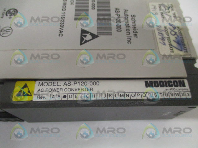 SCHNEIDER AEG MODICON AS-P120-000 POWER SUPPLY MODULE *USED*