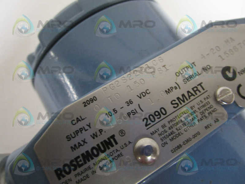 ROSEMOUNT 2090PG2S22C1C6 PRESSURE TRANSMITTER GAGE NSNP