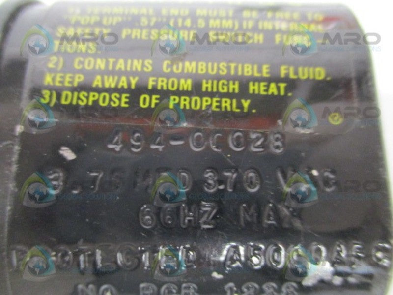 INDUSTRIAL MRO 494-00028 CAPACITOR 370VAC *NEW NO BOX*