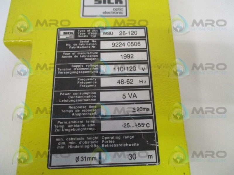 SICK WSU26-120 PHOTOELECTRIC SAFETY SWITCH *NEW NO BOX*