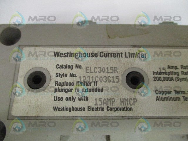 WESTINGHOUSE ELC3015R CURRENT LIMITER 15AMP *USED*